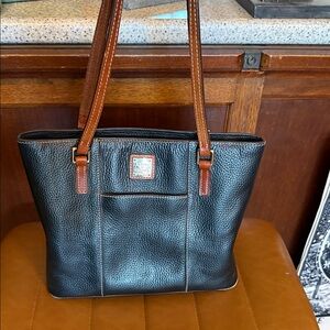 Dooney & Bourke Black and Brown Leather Lexington Tote
